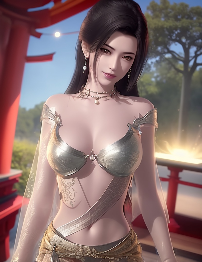 ultra realistic 8k cg, , flawless, clean, masterpiece, professional artwork, famous artwork, cinematic lighting, cinematic bloom, perfect face, beautiful face, fantasy, dreamlike, unreal, science fiction,  beautiful clothes, lace, lace trim, lace-trimmed legwear, , prestige, luxury, jewelry, diamond, gold, pearl, gem, sapphire, ruby, emerald, intricate detail, delicate pattern, charming, alluring, seductive, erotic, enchanting, hair ornament, necklace, earrings, bracelet, armlet,halo((,1girl, pov,))(((,, 1girl, torii, sky, solo, red_sky, tree)))<lora:DA_CaoNvYaoNightwear:0.8>