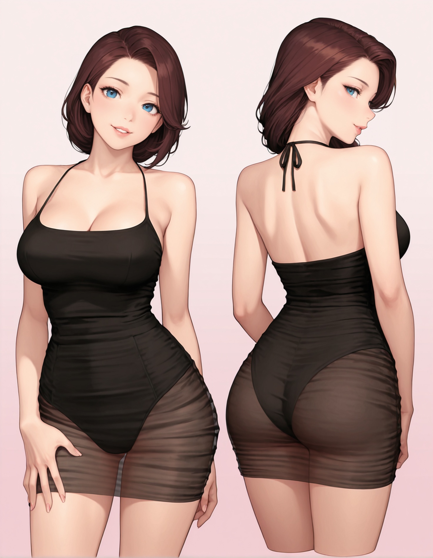see-through dress,  leotard,  halterneck on Tensor.Art