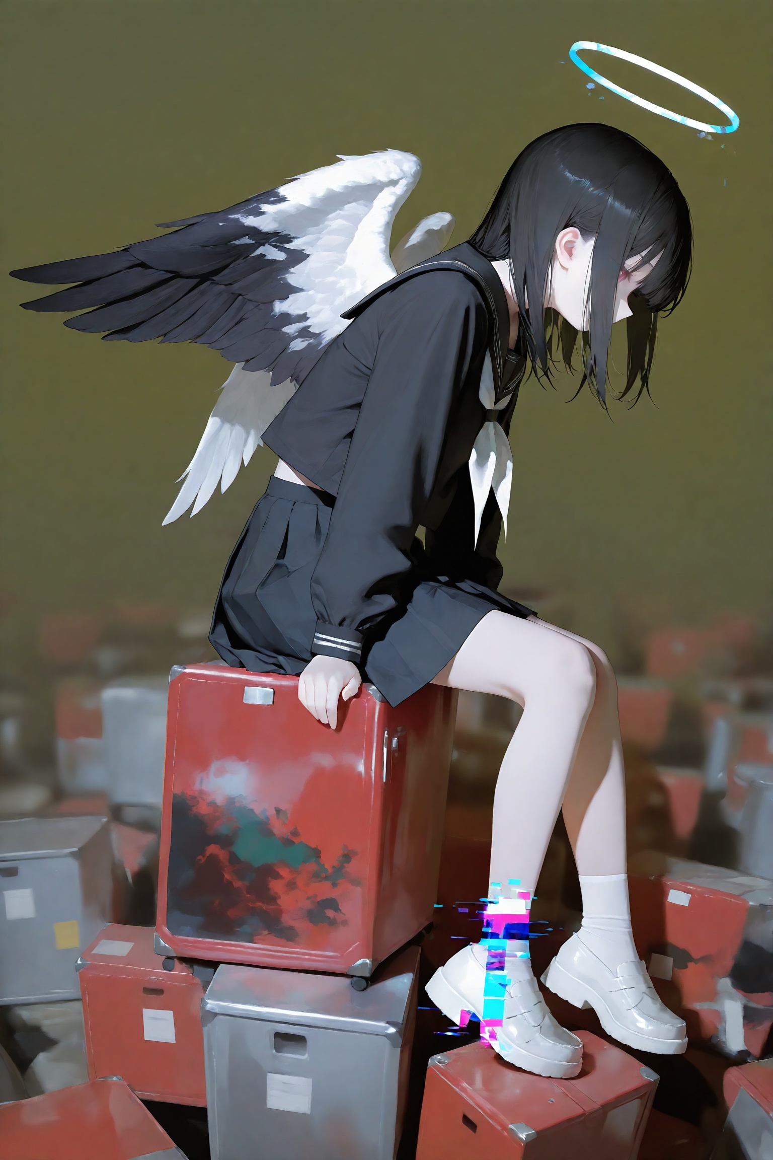1girl,  halo,  wings on Tensor.Art
