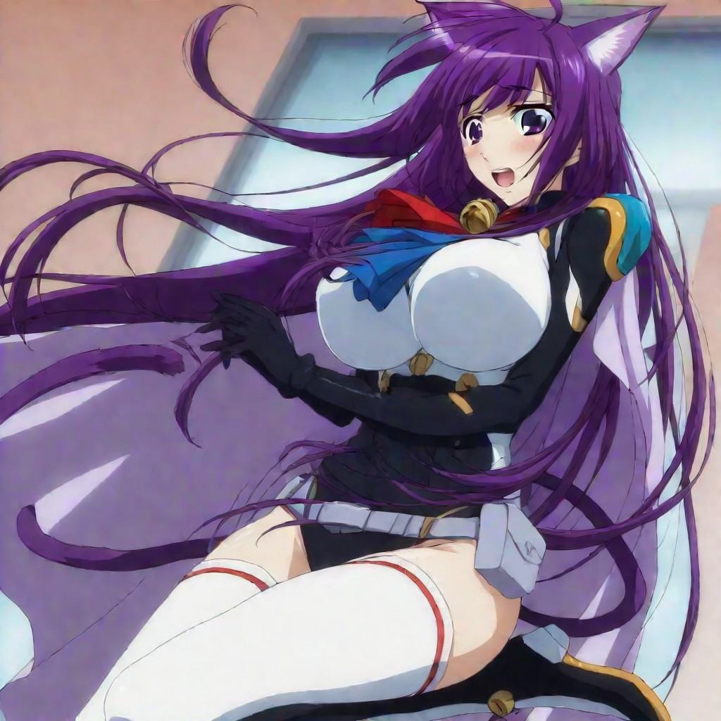 kuune \(cat planet cuties\),  dark purple hair,  long hair on Tensor.Art