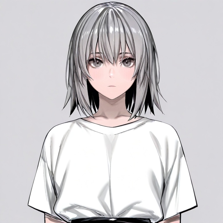 masterpiece, best quality,solo,(grey background:1.2),simple background,1girl,looking at viewer,  monochrome, greyscale, manga_style, hex_d_style, artist:hex_d, traditional media<lora:hex_d_style_ill:0.8>
