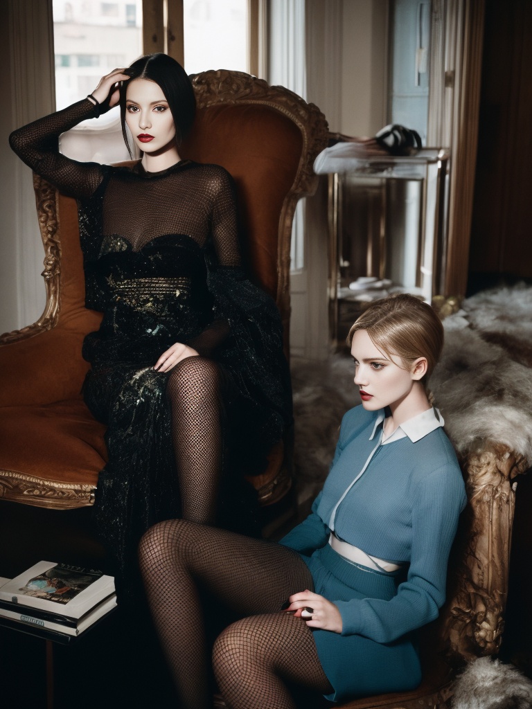 business magazine shoot, fashion, trend, a girl, Madigan HeckErik style, fashion and art blend, exaggeration,