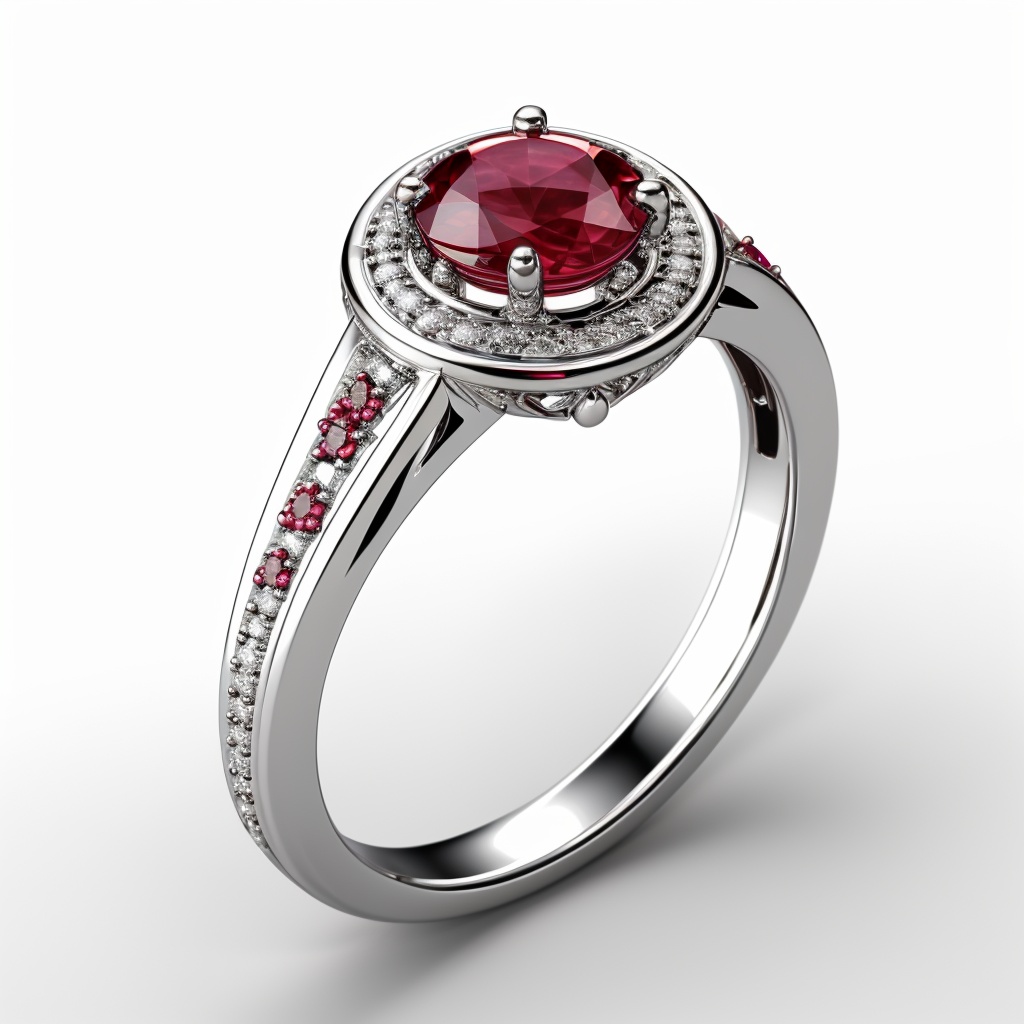 side view,minimalist,ring for woman,(jewelry Diamond ),UHD,8K,best quality,4K,UHD,masterpiece,aiguillette,shining jade,((white background)),Symmetrical  structure,red  Emerald gemstones,(sliver:1.5),shining,(ruby),Luxury,<lora:hjyzb-000013:0.8>,red gemstone,Chinese pattern form,(minimalist:1.1),(((slender))),small Skeleton structure,Continuous spray modeling,