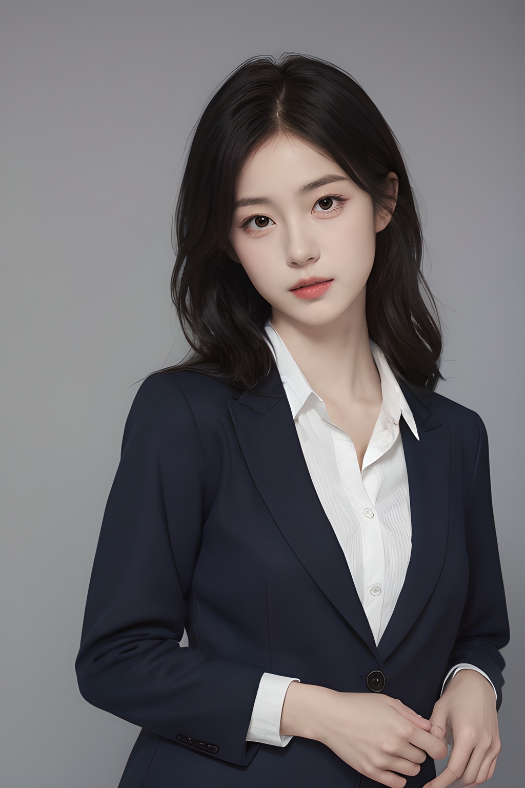 <lora:0807_08:0.7>,simple background,kiyosumi_school_uniform,, 1girl,realistic,masterpiece, best quality, photorealistic, HDR,detail