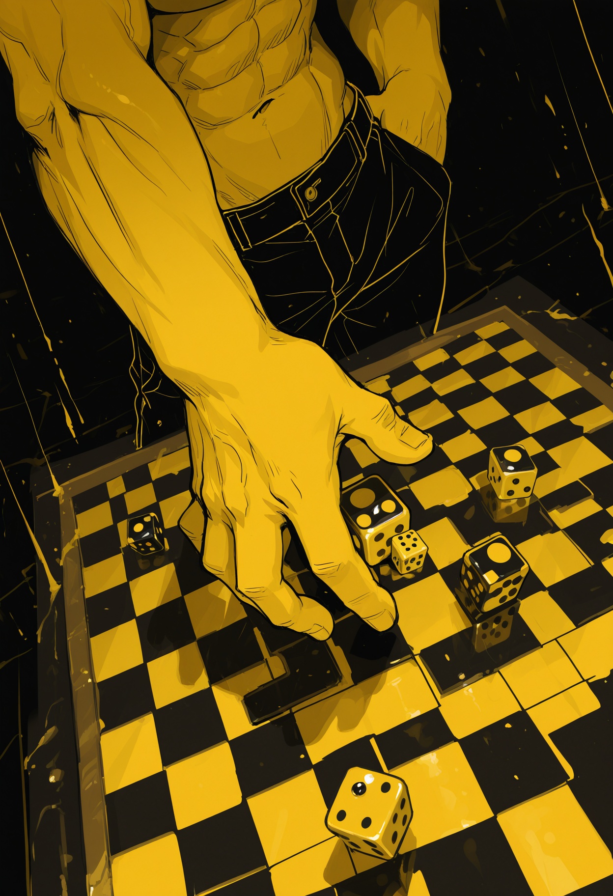limited palette,  flat color,  yellow theme on Tensor.Art