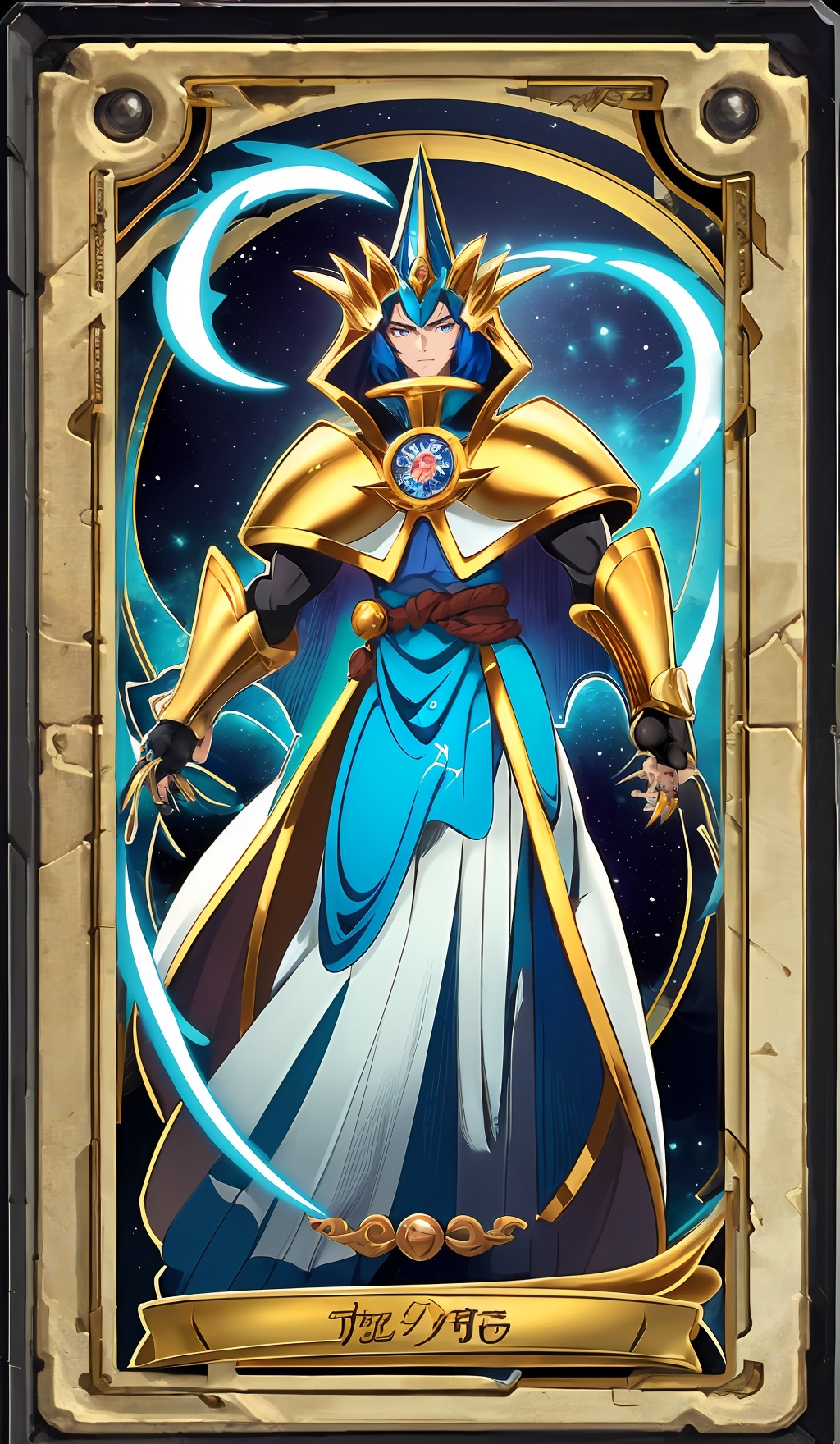 (high quality:1.4),(masterpiece:1.3),card, duel monster, no humans, male focus, 1boy, solo, card \(medium\),<lora:card:0.7>,