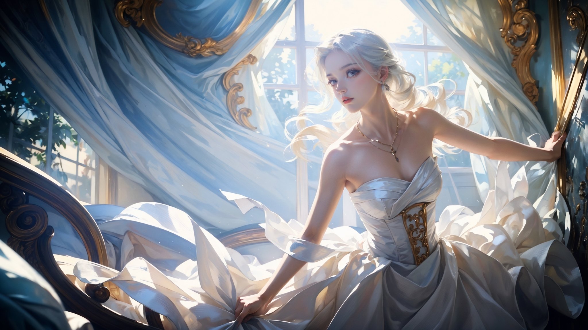 Low Angle shooting,  super wide lens,  Rococo style on Tensor.Art
