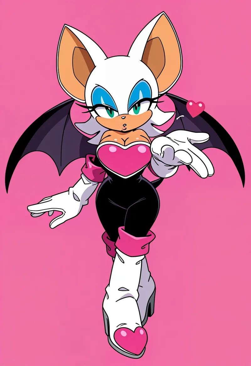 Rouge the Bat1 woman,  bat girl,  white skin on Tensor.Art