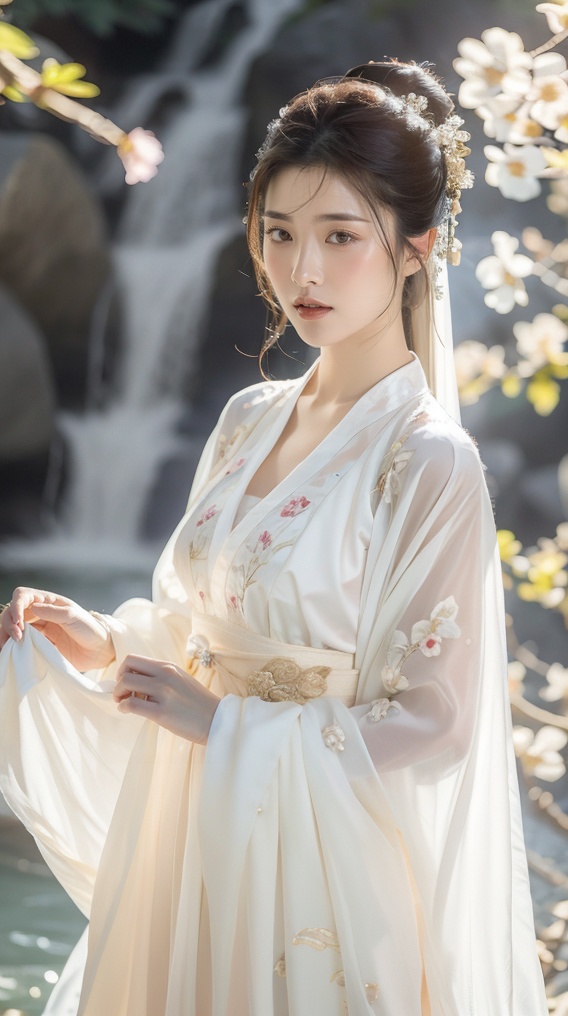 Chinese hanfu,  An ancient Chinese girl,  Dressed in flowing Hanfu on Tensor.Art