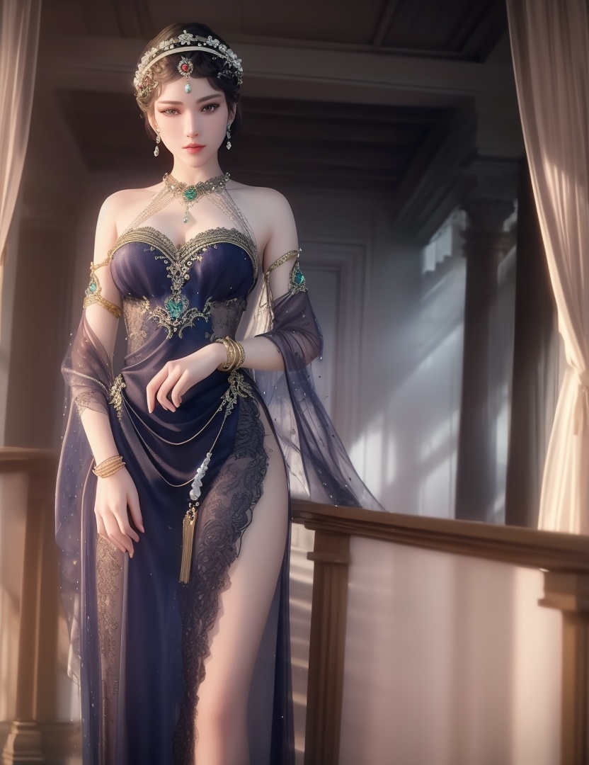 ultra realistic 8k cg, picture-perfect face, flawless, clean, masterpiece, professional artwork, famous artwork, cinematic lighting, cinematic bloom, perfect face, beautiful face, fantasy, dreamlike, unreal, science fiction,  beautiful clothes, lace, lace trim, lace-trimmed legwear,  (rich:1.4), prestige, luxury, jewelry, diamond, gold, pearl, gem, sapphire, ruby, emerald, intricate detail, delicate pattern, charming, alluring, seductive, erotic, enchanting, hair ornament, necklace, earrings, bracelet, armlet,halo((,1girl, pov,))(((,  1girl,  solo,looking at viewer, ))),(((1girl, solo, dress, jewelry)))<lora:DA_WhiteSnakeGreenSnake:0.7>