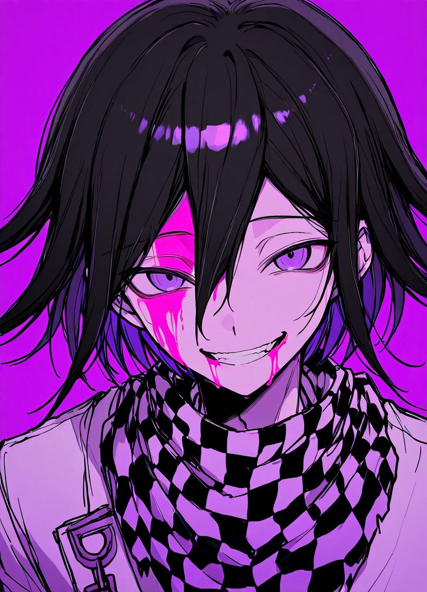 1boy,  checkered clothes,  checkered scarf on Tensor.Art