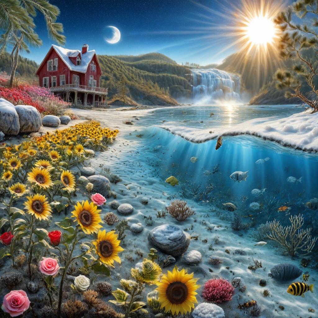 sunflower,  sky,  yellow flower on Tensor.Art