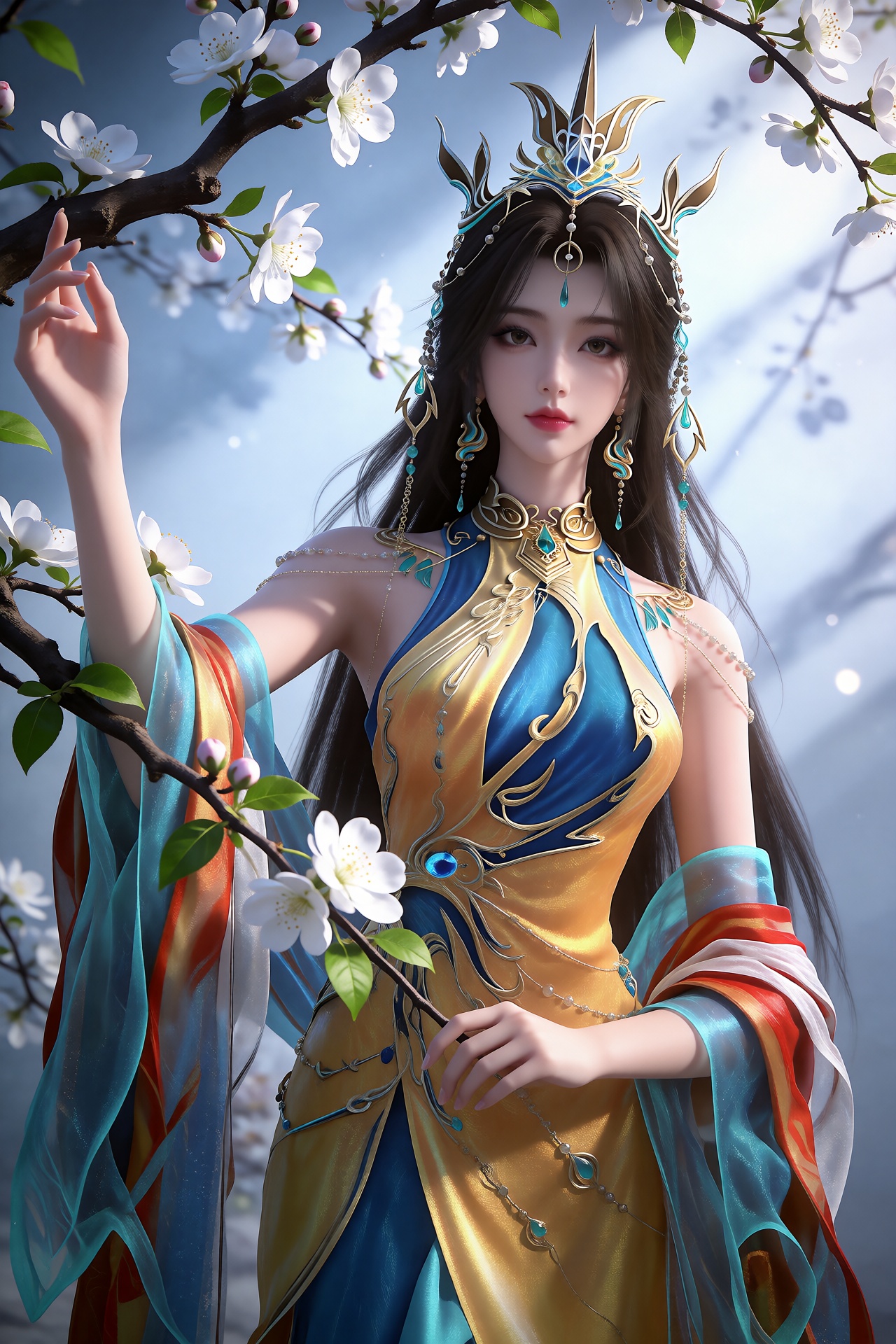 美艳无双,  身着唐代服饰,  华丽惊艳 by 天海TianHai on Tensor.Art