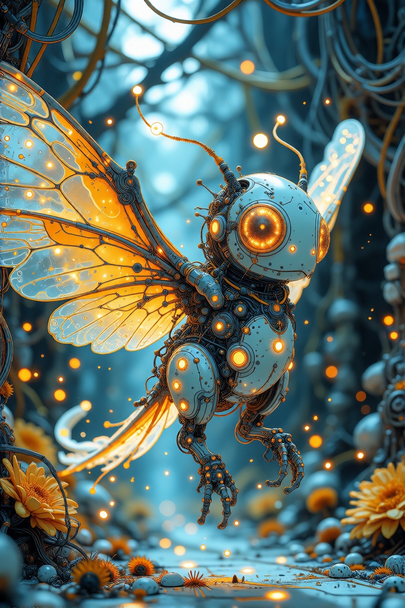 A yfg-bgy,  its translucent wings catching the light,  dances gracefully through the air. on Tensor.Art