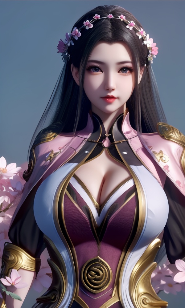 <lora:512-DA-师兄啊师兄-琼霄:0.8>(,1girl, ,best quality, ),looking at viewer,  ,ultra detailed background,ultra detailed background,ultra realistic 8k cg,, ,masterpiece, (( , )),, , , hyper blossom,    (cleavage), (), ,,