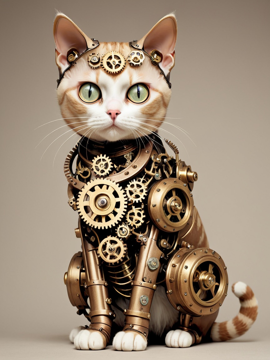 steampunk,  no humans,  gears on Tensor.Art