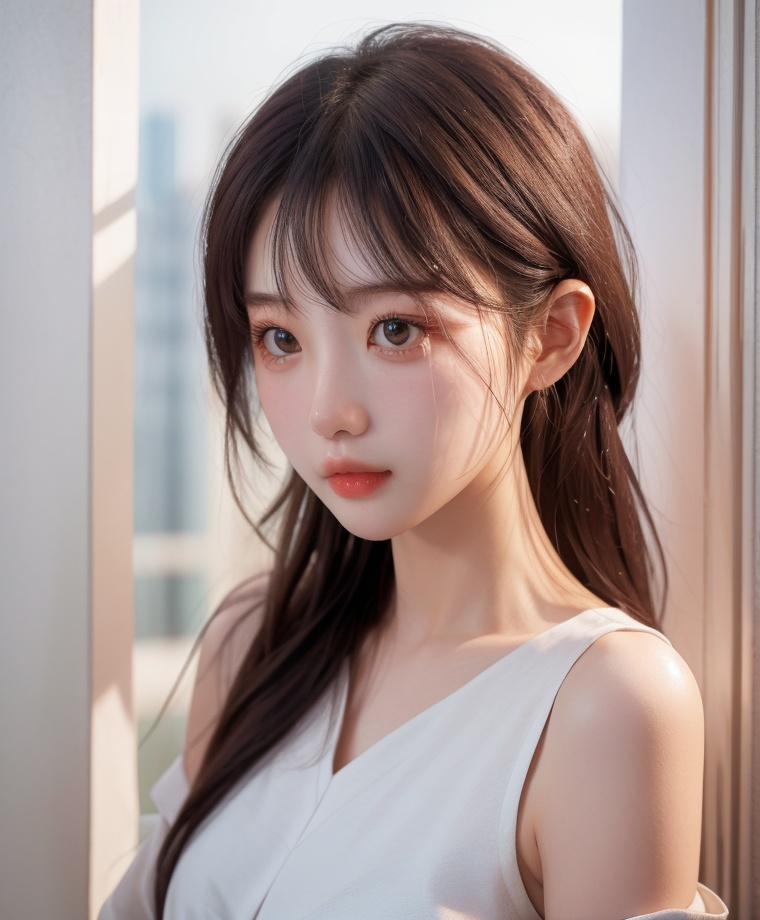 1girl,delicate features,upper body,looking at viewer,
