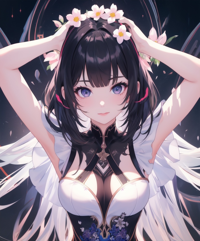 (,1girl, ,best quality, ),looking at viewer, <lora:457-DA-天启姬:0.8> ,,ultra detailed background,ultra detailed background,ultra realistic 8k cg,, ,masterpiece, (( , )),ultra realistic 8k cgSurrounded by strange, movie perspective, advertising style, Colorful background, splash of color A beautiful woman with delicate facial features,tattoo all over body, flower arms,from above,