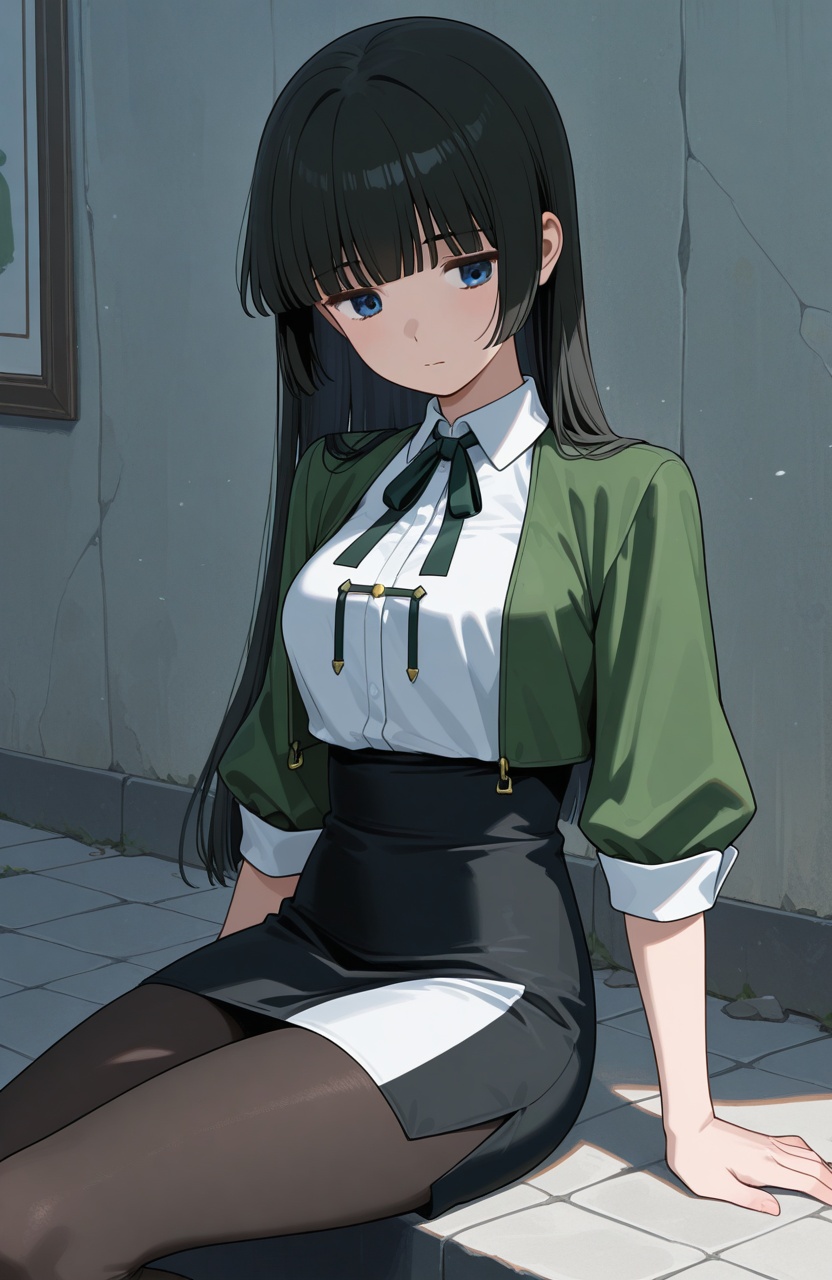 Nina,  long hair,  black hair on Tensor.Art