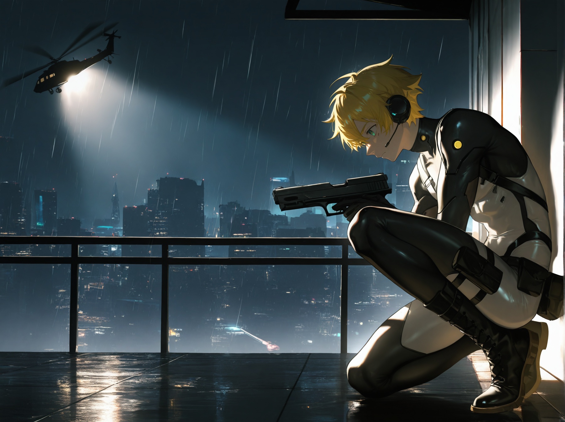 1boy,  yellow hair,  mosi l on Tensor.Art