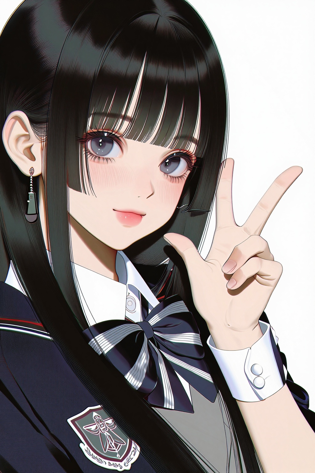 一幅高度精致的数字绘画,  一个女孩,  她有着深灰色的眼睛 by BP-miaomiao on Tensor.Art