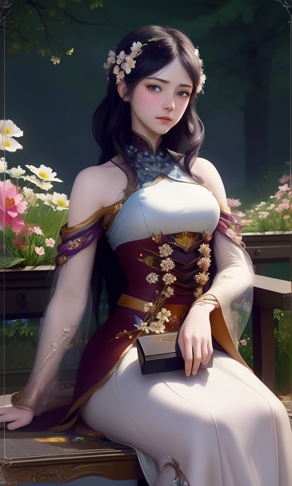 (,1girl, ,best quality, ),looking at viewer, <lora:374-DA-斗罗大陆-江楠楠-露肩装:0.8> ,, ,,anime,(masterpiece, top quality, best quality, official art, beautiful and aesthetic:1.2), (1girl)	, , (()),extreme detailed,(fractal art:1.3),colorful, flowers ,highest detailed,(by Jeremy Lipking)    (()), (),