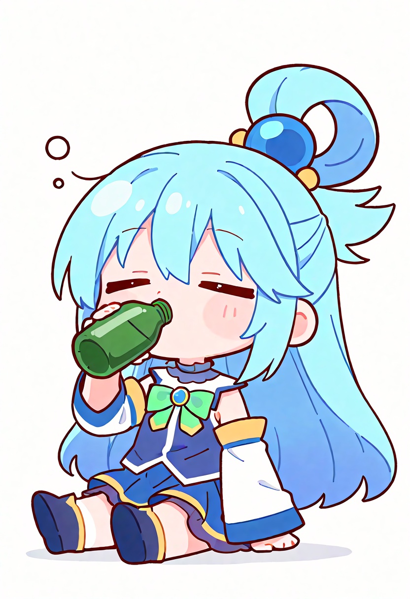 aqua (konosuba),  1girl,  chibi on Tensor.Art
