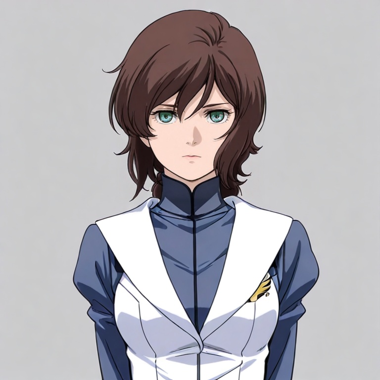 masterpiece, best quality,solo,(grey background:1.2),simple background,1girl,looking at viewer,  anime_style, gundam_unicon_style, uc_0096_style<lora:U.C.0096UNICON:0.8>