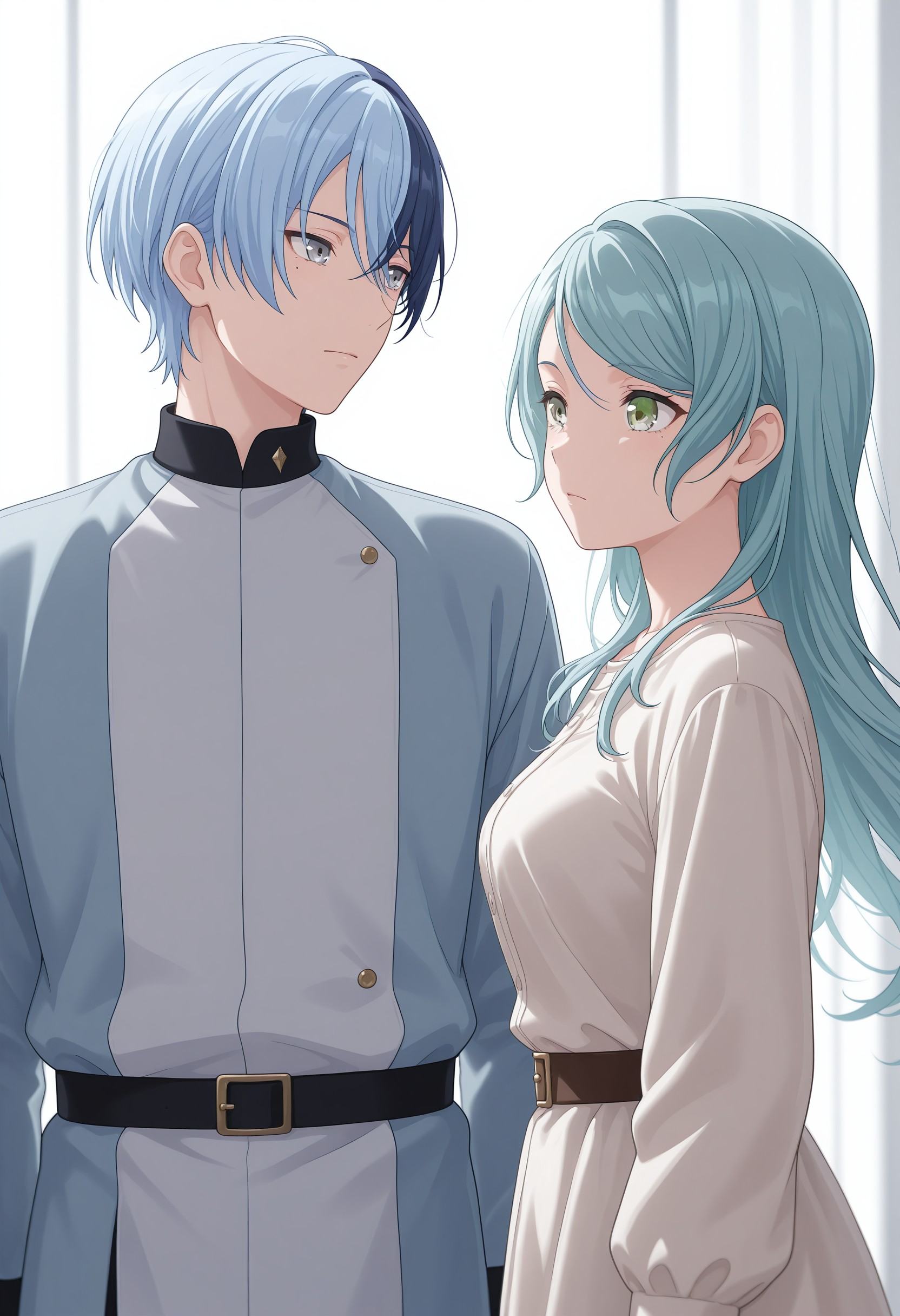 1boy,  1girl,  looking at side on Tensor.Art