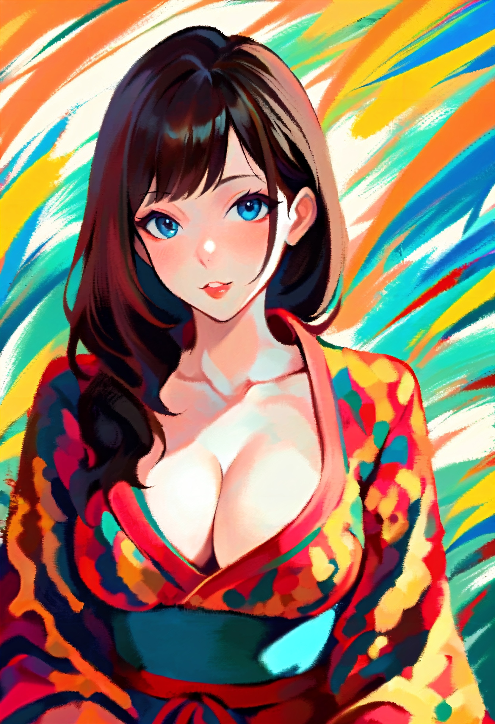 beautiful waist,  1girl,  vibrant colors on Tensor.Art