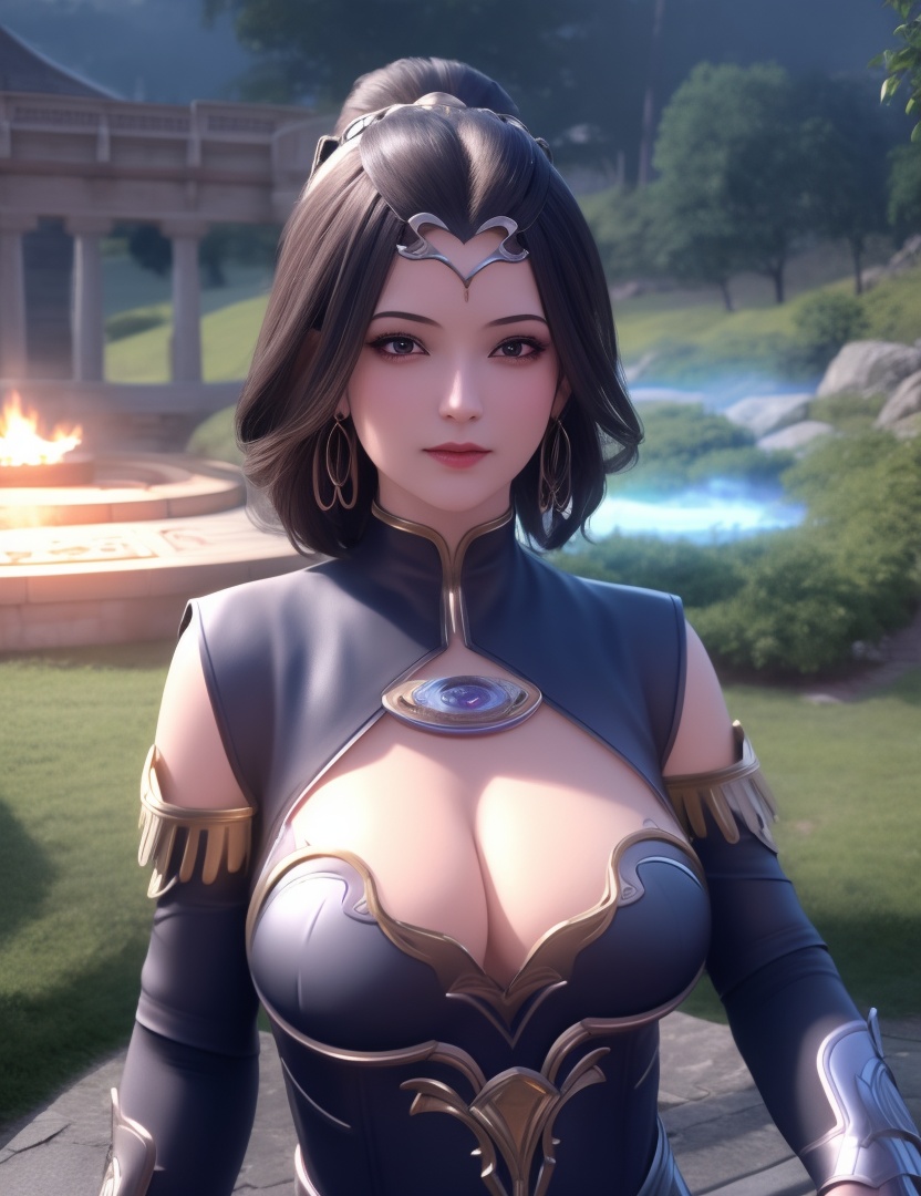 <lora:529-DA-诛仙-幽姨:0.8>(,1girl, ,best quality, ),looking at viewer,ultra detailed background,ultra detailed background,ultra realistic 8k cg, ,masterpiece, (( , )),   (magic, magic circle, ),  (cleavage), (),