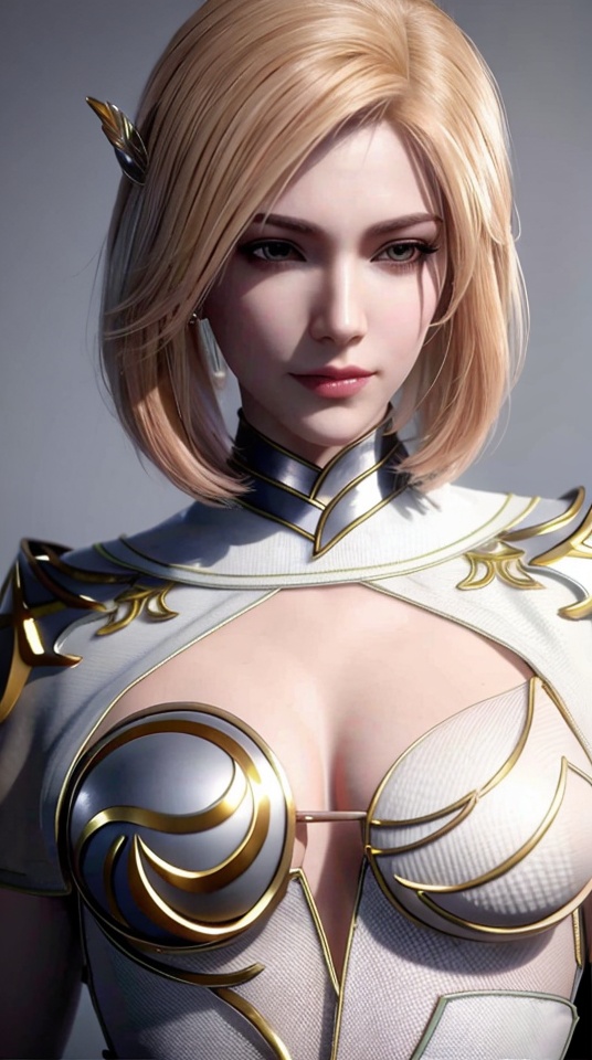 1girl,blonde hair,breasts,cleavage,lips,looking at viewer,medium breasts,realistic,short hair,solo,upper body,white background,,<lora:ec1f3ff7ad46e232dd43fdbeb30805f482aa53063c837fd439d871ce0d0327d4:0.6>