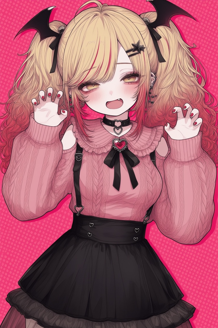 1girl,  ahoge,  bat wings on Tensor.Art