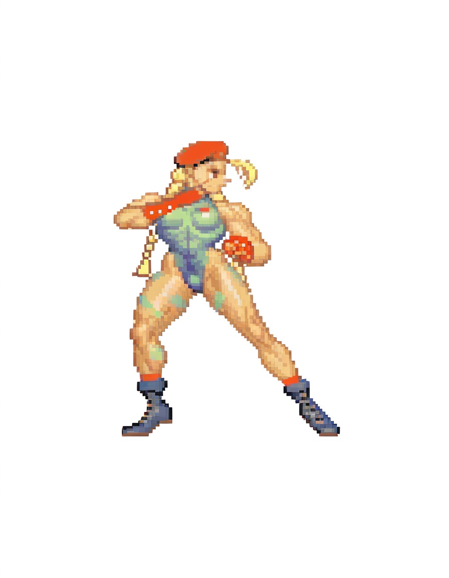 mai_cammysf2,  1girl,  pixel_art on Tensor.Art