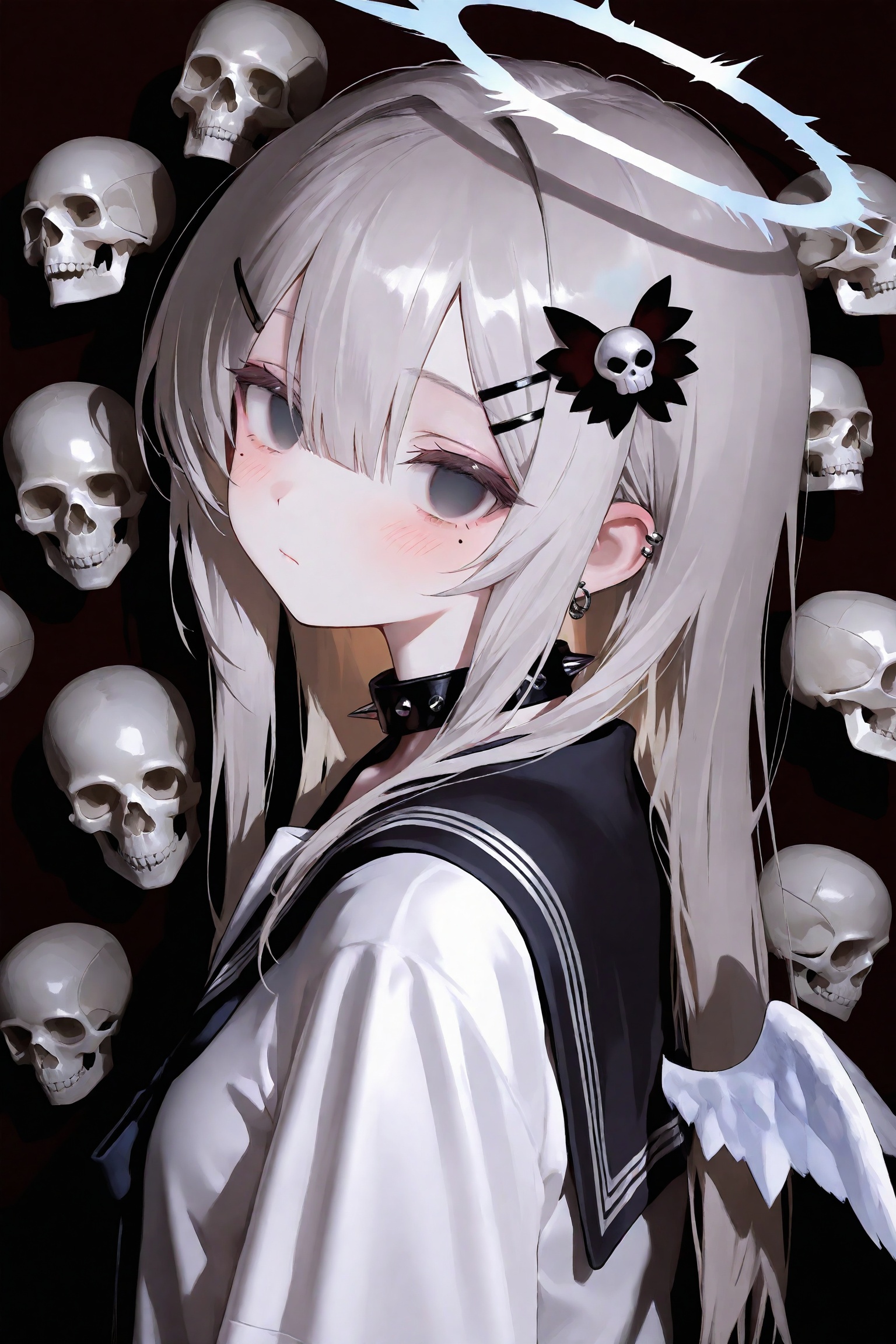 1girl,  spikes,  hair ornament on Tensor.Art