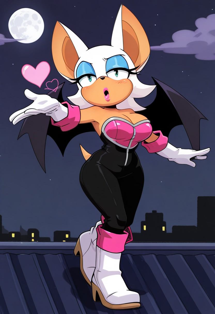 solo female,  female focus,  Rouge The Bat on Tensor.Art
