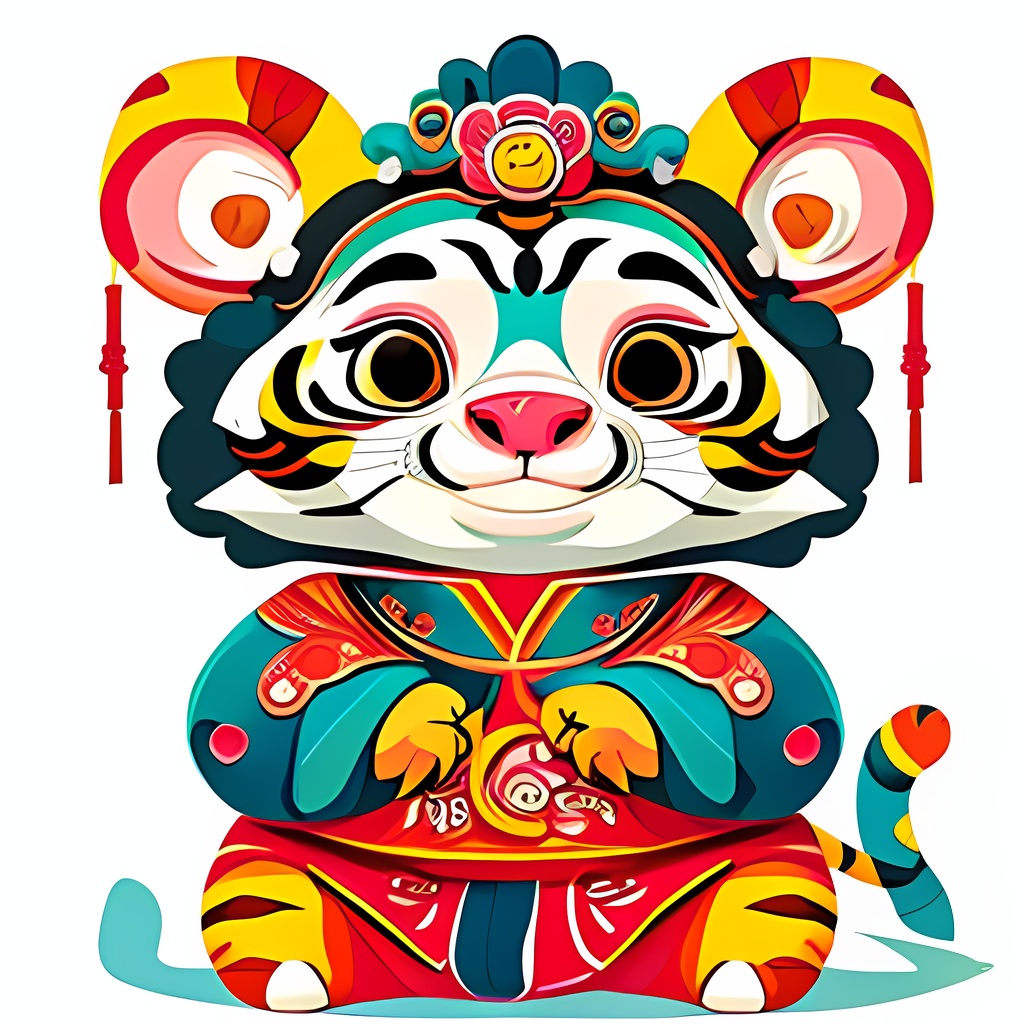 A cute tigger,  chubby,  wearing a Peking Opera costume by user_627676678256158561 on Tensor.Art