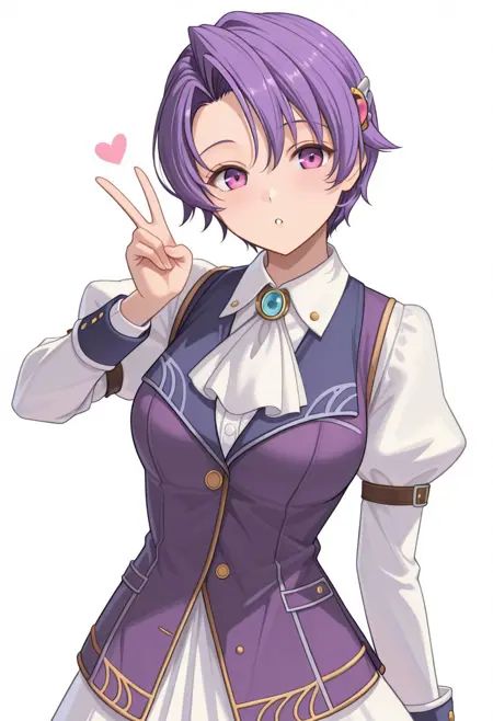 (1girl,  kloe rinz \(sora no kiseki\),  purple eyes on Tensor.Art