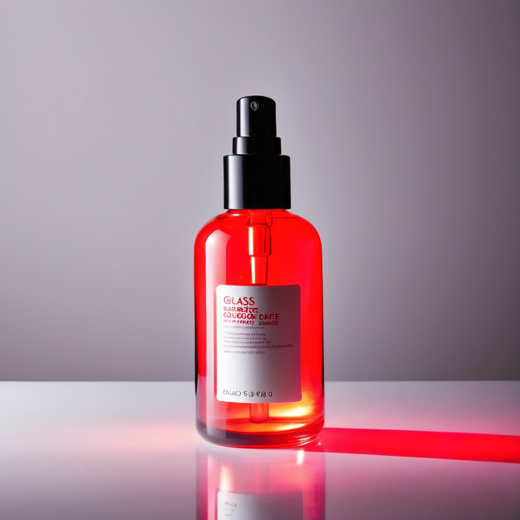 sceneanalophoto,  a glass skincare bottle,  analog photo darkroom counter on Tensor.Art