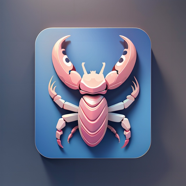 masterpiece,best quality,icon design,Crustacean,still life,simple background,