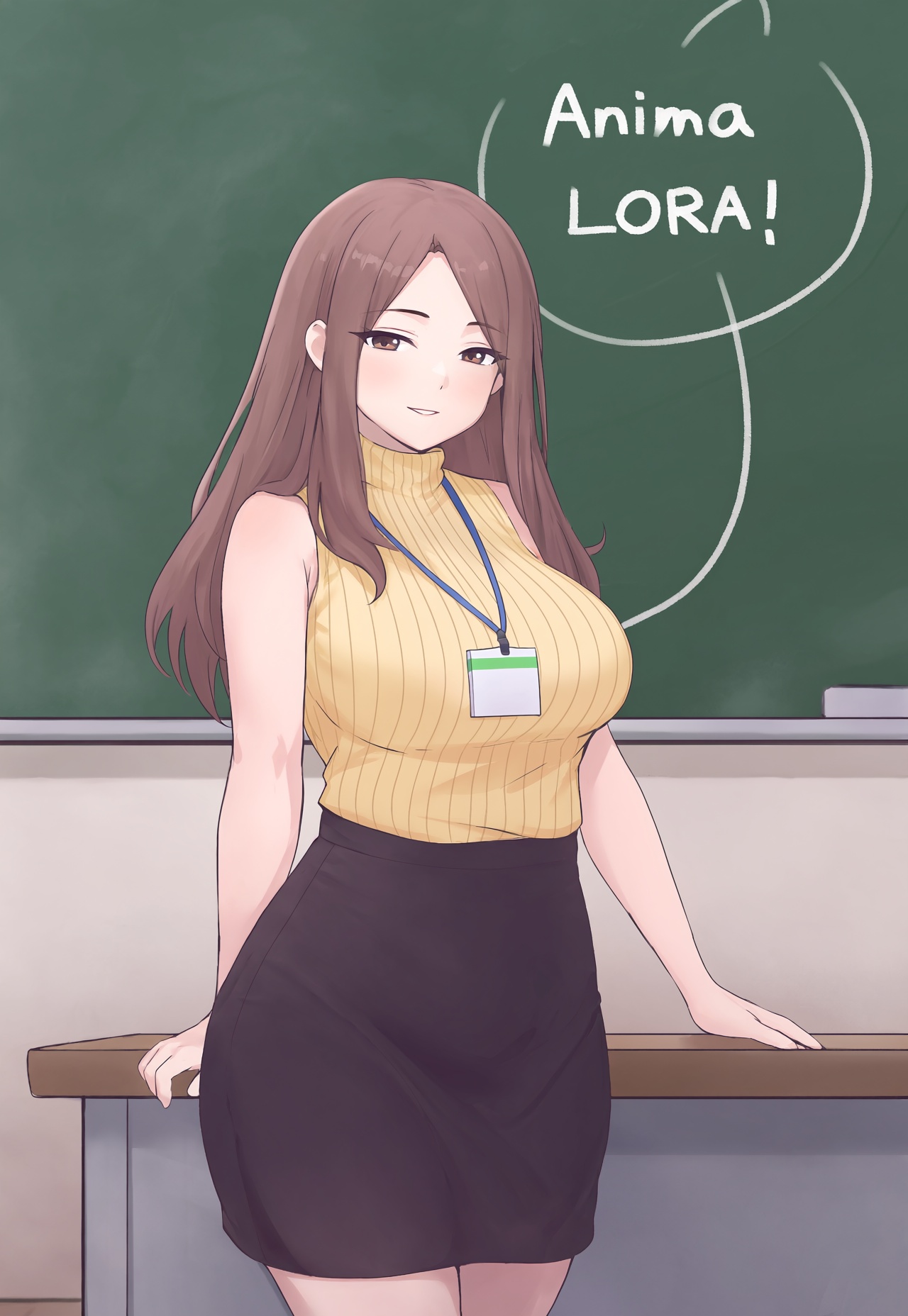 1girl,  long brown hair,  brown eyes on Tensor.Art