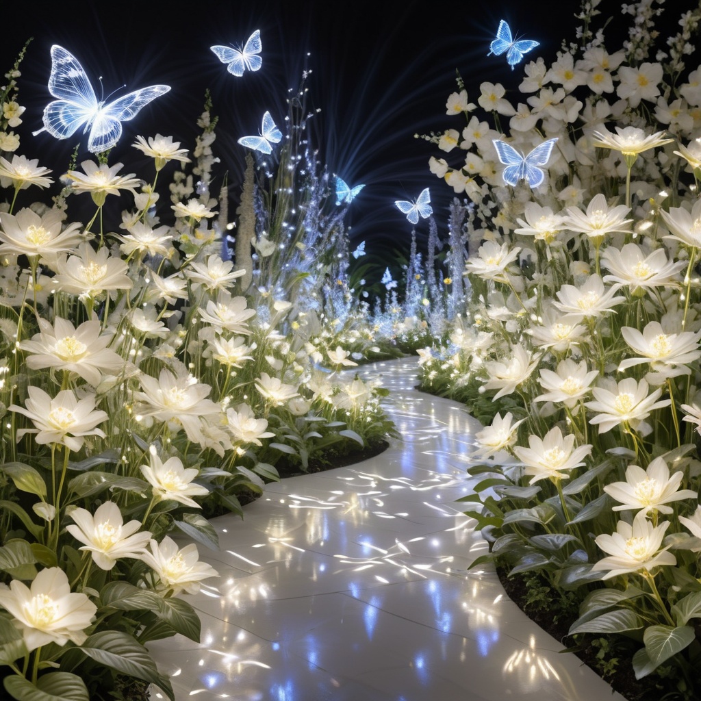 masterpiece,  best quality,  arsworldoflight A light garden in full bloom on Tensor.Art