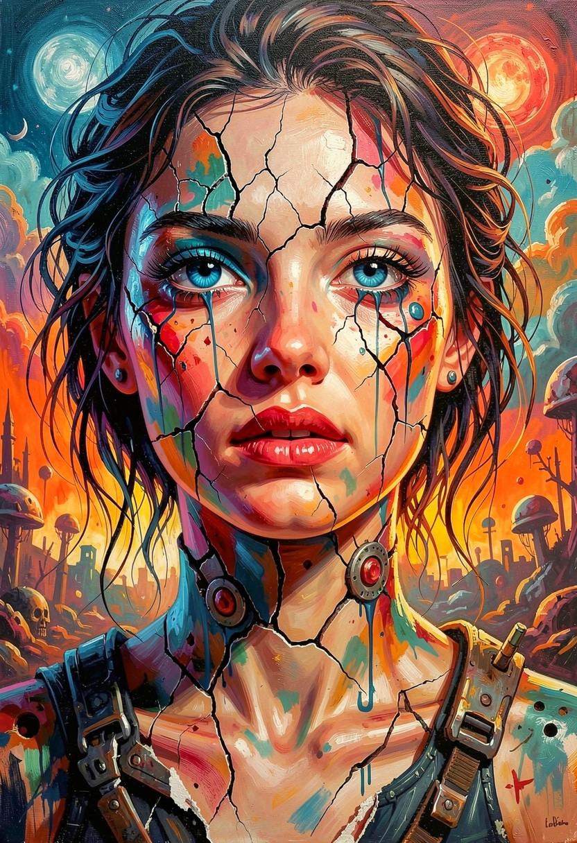 skin. WALLPAPER STYLE.Abstract and surreal oil painting masterpiece on canvas,  fantasy story,  exaggerated fantastical de...
