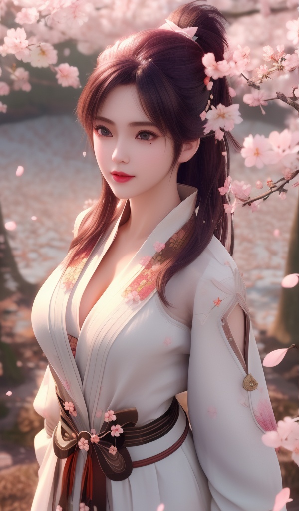 <lora:754-DA-眷思量-须灵犀-V2:0.8>, (,1girl, ,best quality, ),looking at viewer,  ,ultra detailed 8k cg,ultra detailed background,ultra realistic 8k cg, ,masterpiece, (( , )),, ,science fiction,mole, ultra realistic 8k cg, ,    ,(,cherry blossoms, autumn leaves,perfect cherry blossom,   ), (cleavage),,