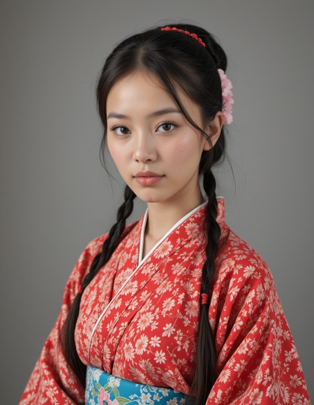 Portrait of a Korean girl, traditional clothes
