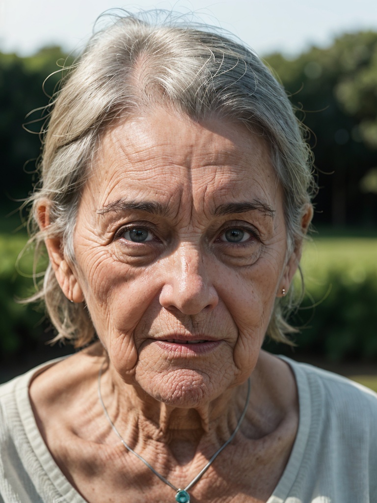 A portrait of an elderly person,  with every wrinkle telling a story of a life well-lived,  shot in natural light to captu...