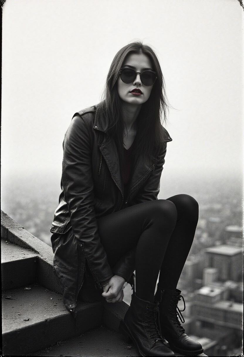 analog_feel,  a faded and worn photograph from a forgotten era,  a young woman with long straight hair on Tensor.Art