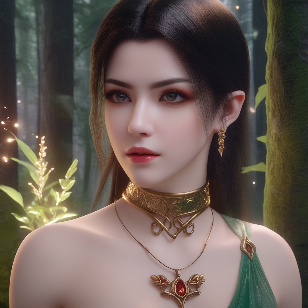 <lora:850-DA-XL-斗破苍穹-美杜莎-红色睡衣:0.8>, (,1girl, ,best quality, ),,  ,ultra realistic 8k cg,(masterpiece:1.2),(best quality:1.2),(ultra detailed:1.2),(official art:1.3),(beauty and aesthetics:0.8),detailed,(intricate:0.8),(highly detailed),(solo),delicate countenance,1girl,fancy,(glassy texture:1.2),(crush:1.2),8k,accessory,tattoo,(transparent:1.1),gown,energy encirclement,instant,in the twinkling of an eye,upper body,woman in a mythical forest, masterpiece, perfect face, intricate details, horror theme, raw photo, photo unp(cleavage),, ,