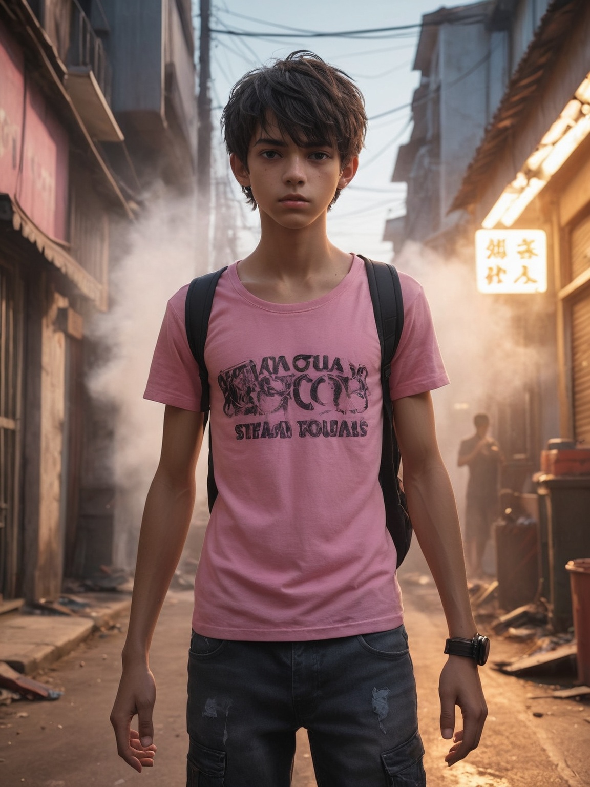 (1boy) dark and gritty,  brazilian (manga ghost,  18yo) skinny twink on Tensor.Art