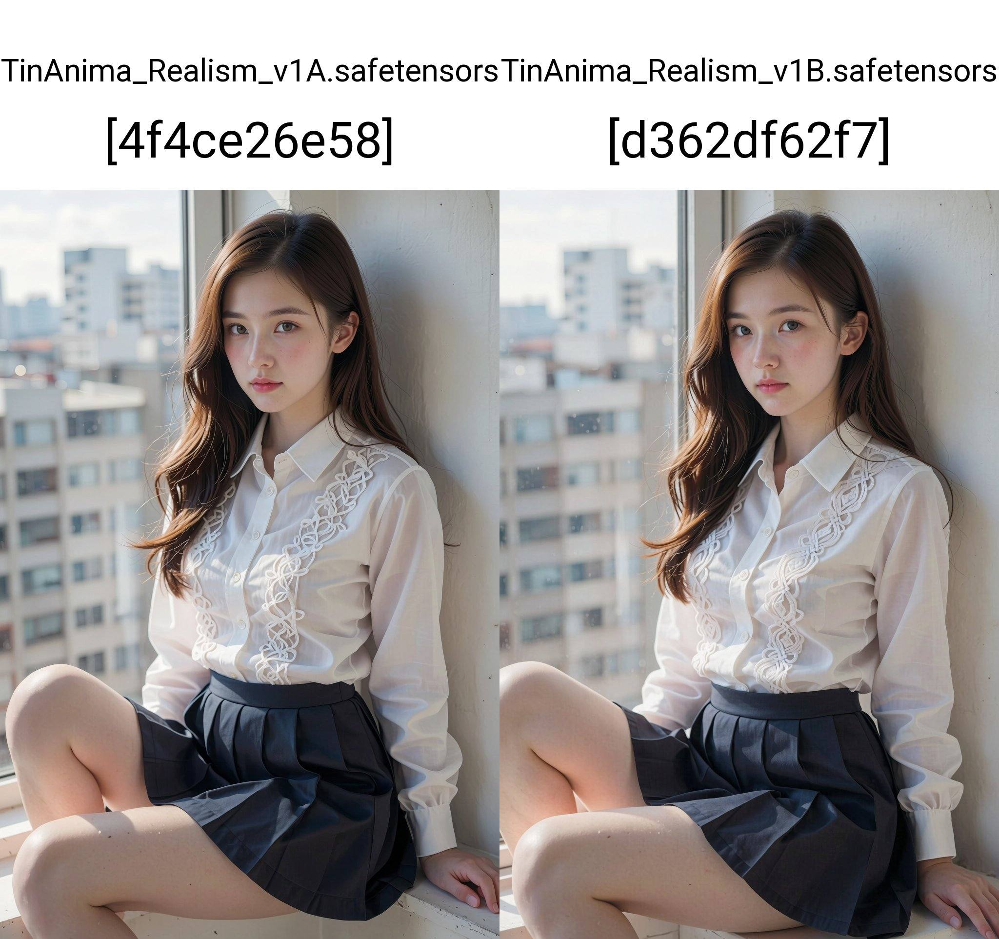 A young Asian woman,  estimated age range 18-25,  sits gracefully on a sunlit windowsill. She has long on Tensor.Art